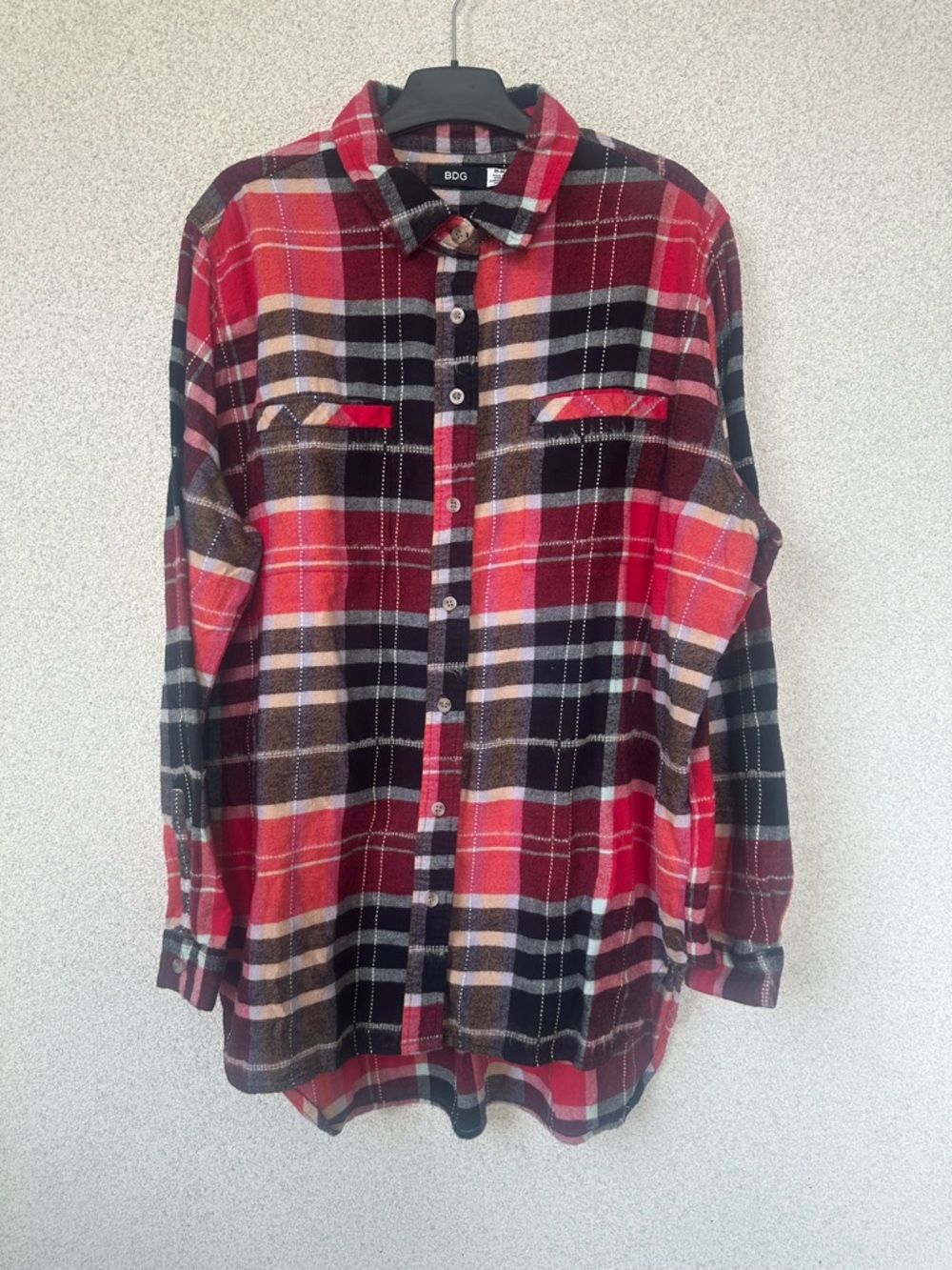BDG Urban Outfitters Red Plaid Flannel Shirt, Size Medium